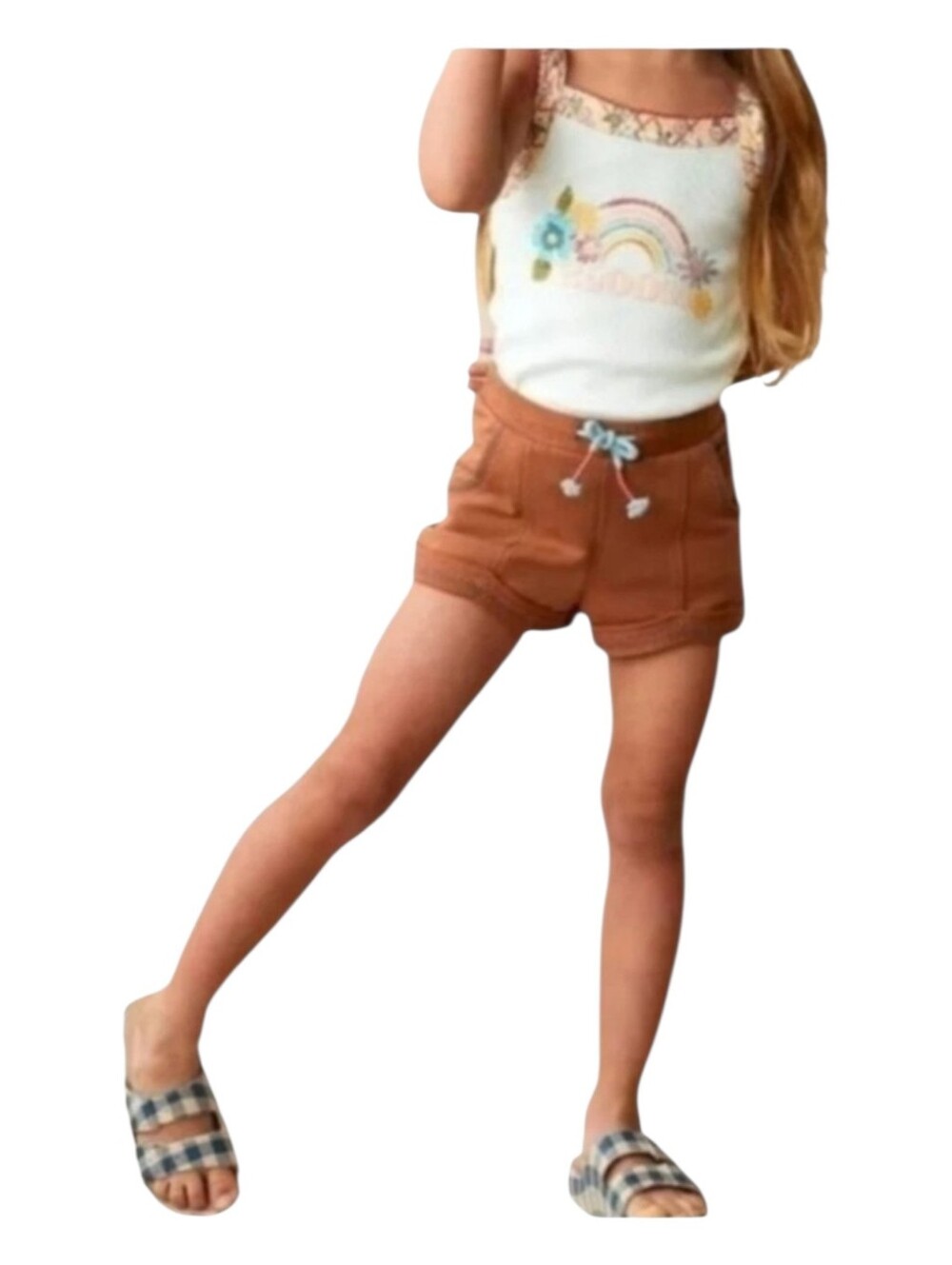 Matilda Jane Youth Girls Brown French Terry Drawstring Frances Shorts 12